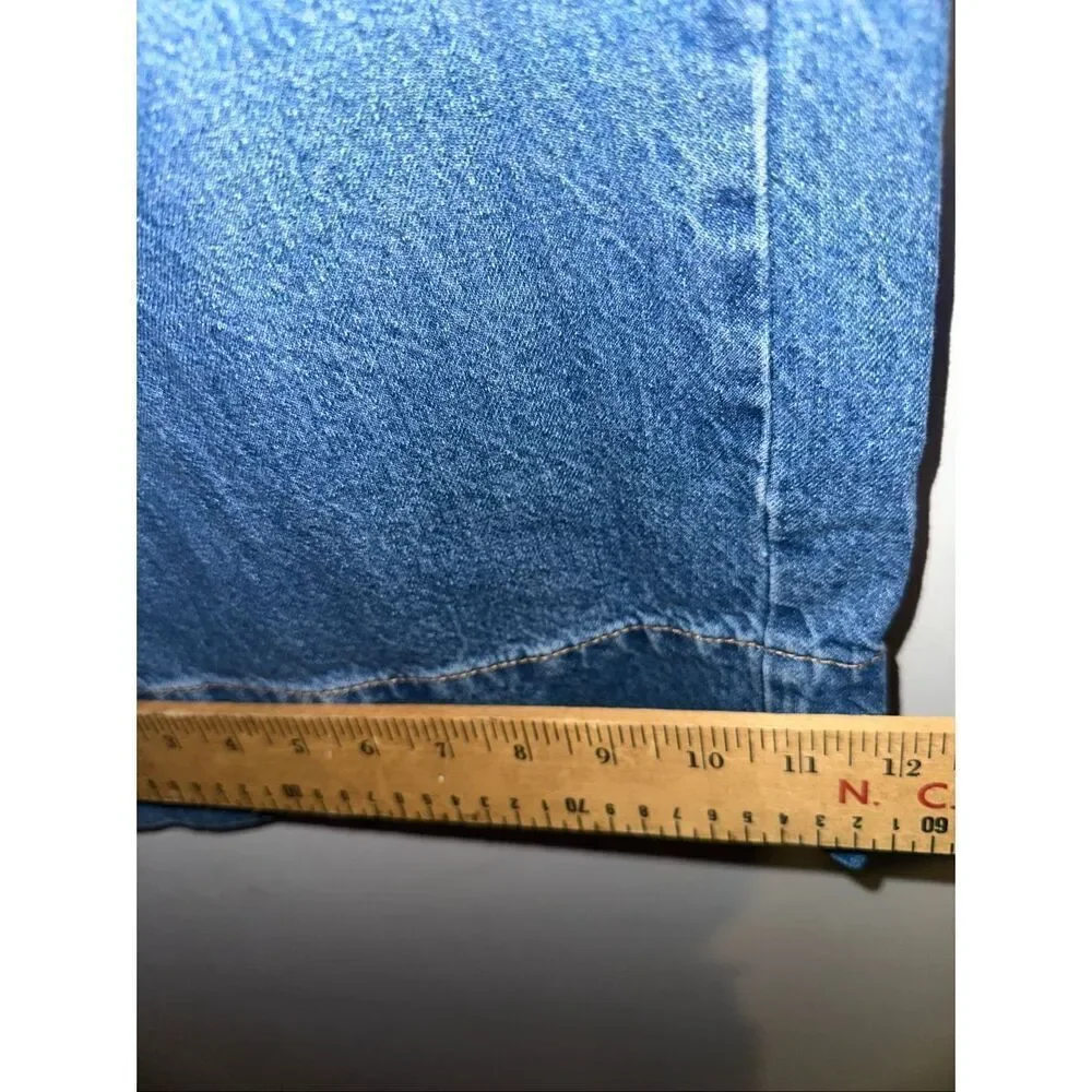 Primark High Rise Wide Leg Baggy Jeans elastic waist size 6 denim